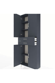 Arges Dolap 4 Raflı 2 Çekmeceli 4 Kapaklı 88x30x243 Antrasit-Antrasit