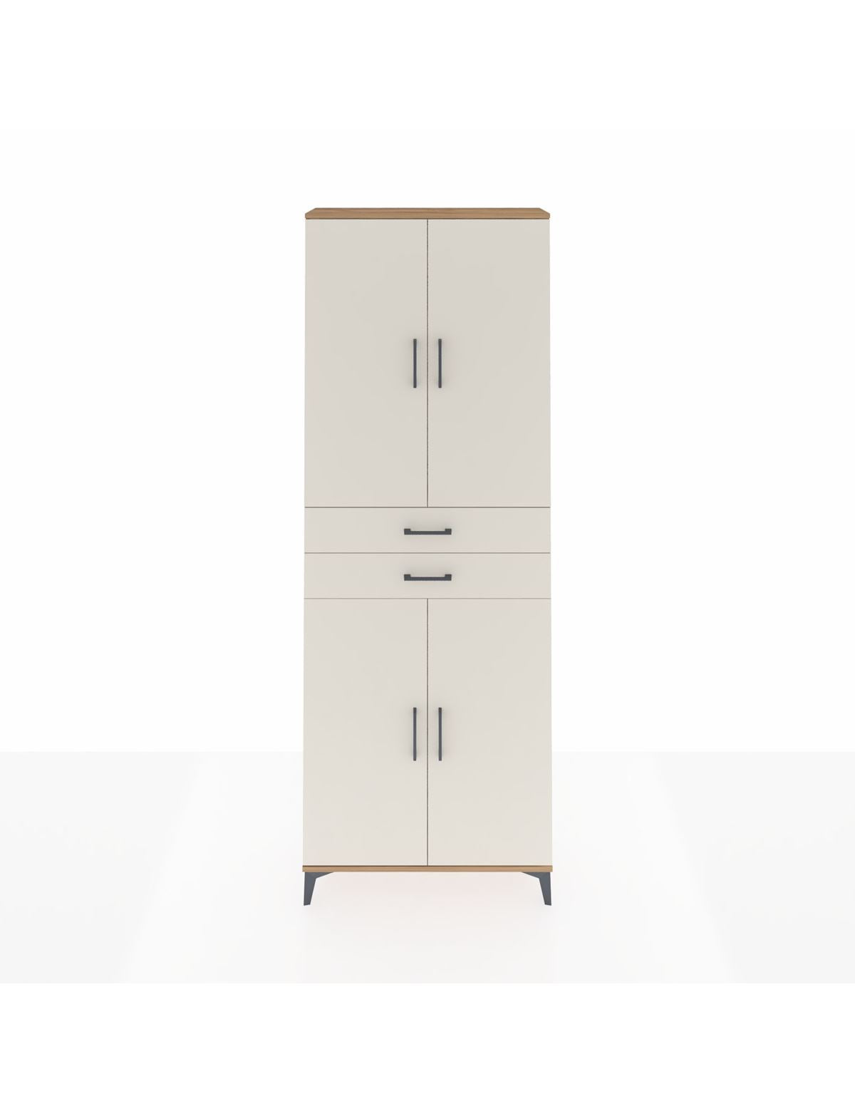 Arges Dolap 4 Raflı 2 Çekmeceli 4 Kapaklı 88x30x243 Çam-Aytaşı