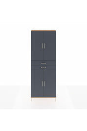 Arges Dolap 4 Raflı 2 Çekmeceli 4 Kapaklı 88x30x243 Çam-Antrasit