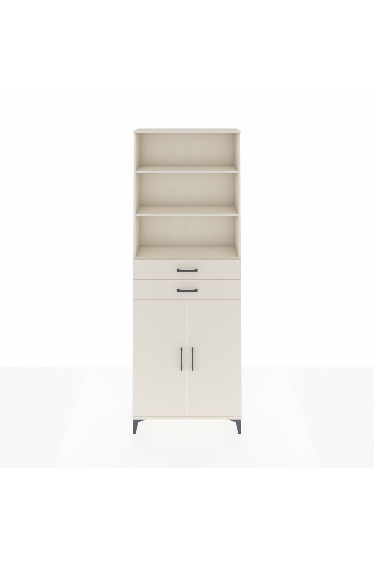 Arges Dolap 4 Raflı 2 Çekmeceli 2 Kapaklı 88x30x243 Aytaşı-Aytaşı