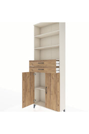 Arges Dolap 4 Raflı 2 Çekmeceli 2 Kapaklı 88x30x243 Aytaşı-Çam