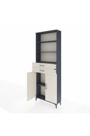 Arges Dolap 4 Raflı 2 Çekmeceli 2 Kapaklı 88x30x243 Antrasit-Aytaşı