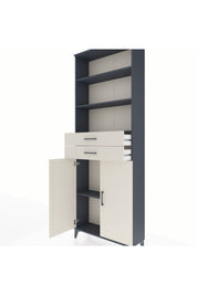 Arges Dolap 4 Raflı 2 Çekmeceli 2 Kapaklı 88x30x243 Antrasit-Aytaşı