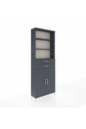 Arges Dolap 4 Raflı 2 Çekmeceli 2 Kapaklı 88x30x243 Antrasit-Antrasit