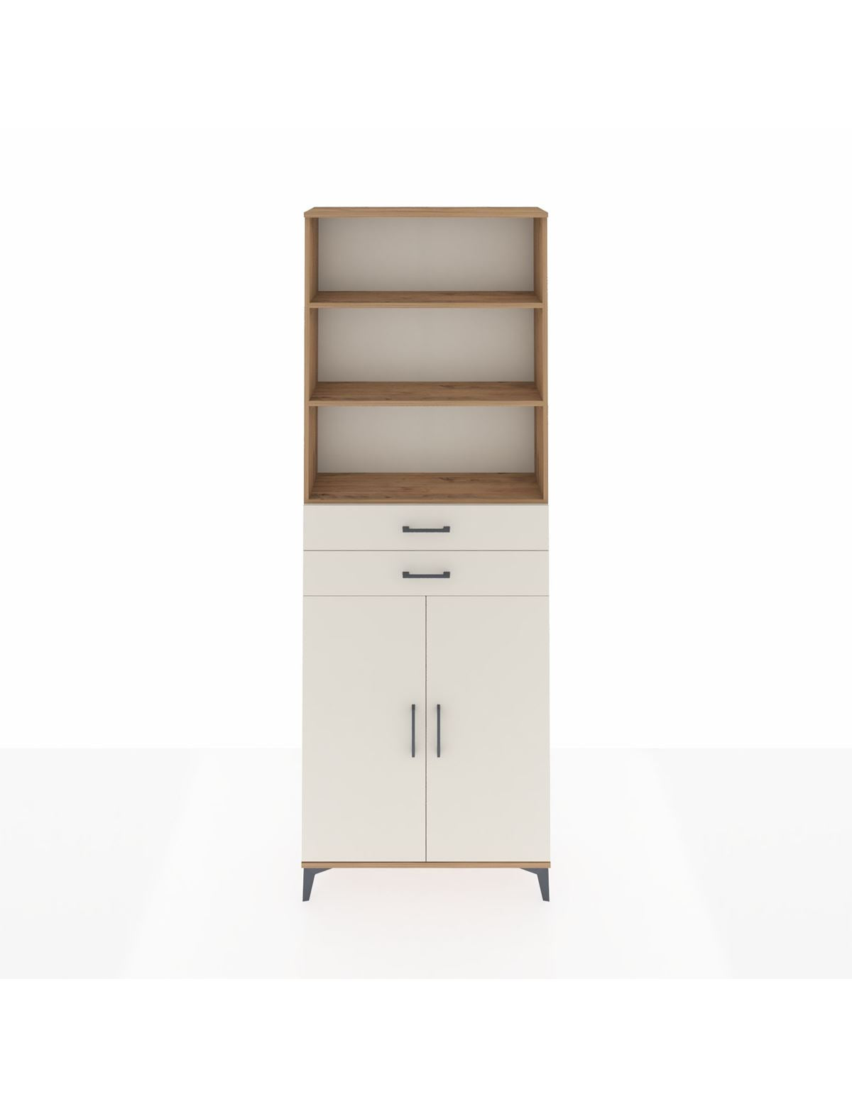 Arges Dolap 4 Raflı 2 Çekmeceli 2 Kapaklı 88x30x243 Çam-Aytaşı