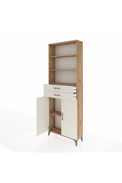 Arges Dolap 4 Raflı 2 Çekmeceli 2 Kapaklı 88x30x243 Çam-Aytaşı