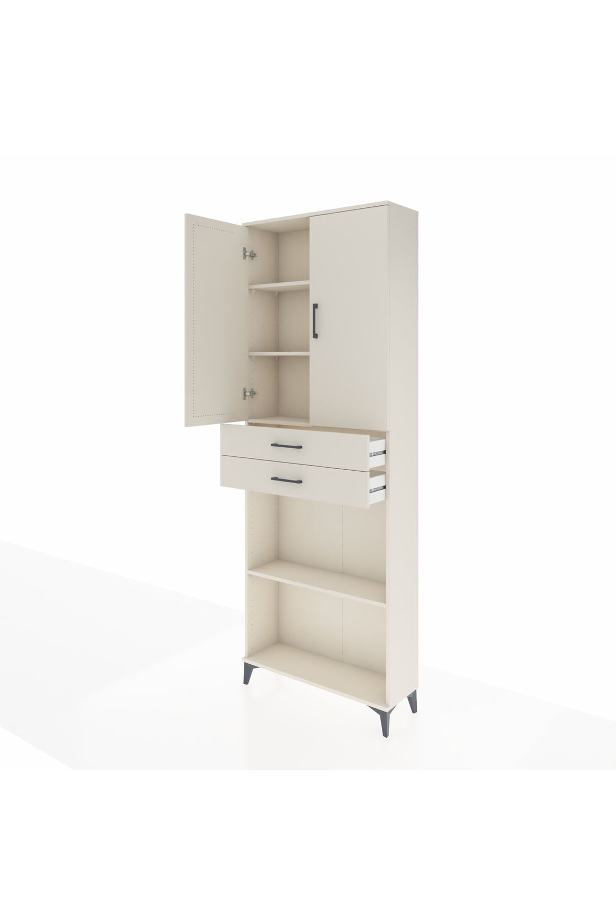 Arges Dolap 4 Raflı 2 Çekmeceli 2 Kapaklı 88x30x243 Aytaşı-Aytaşı