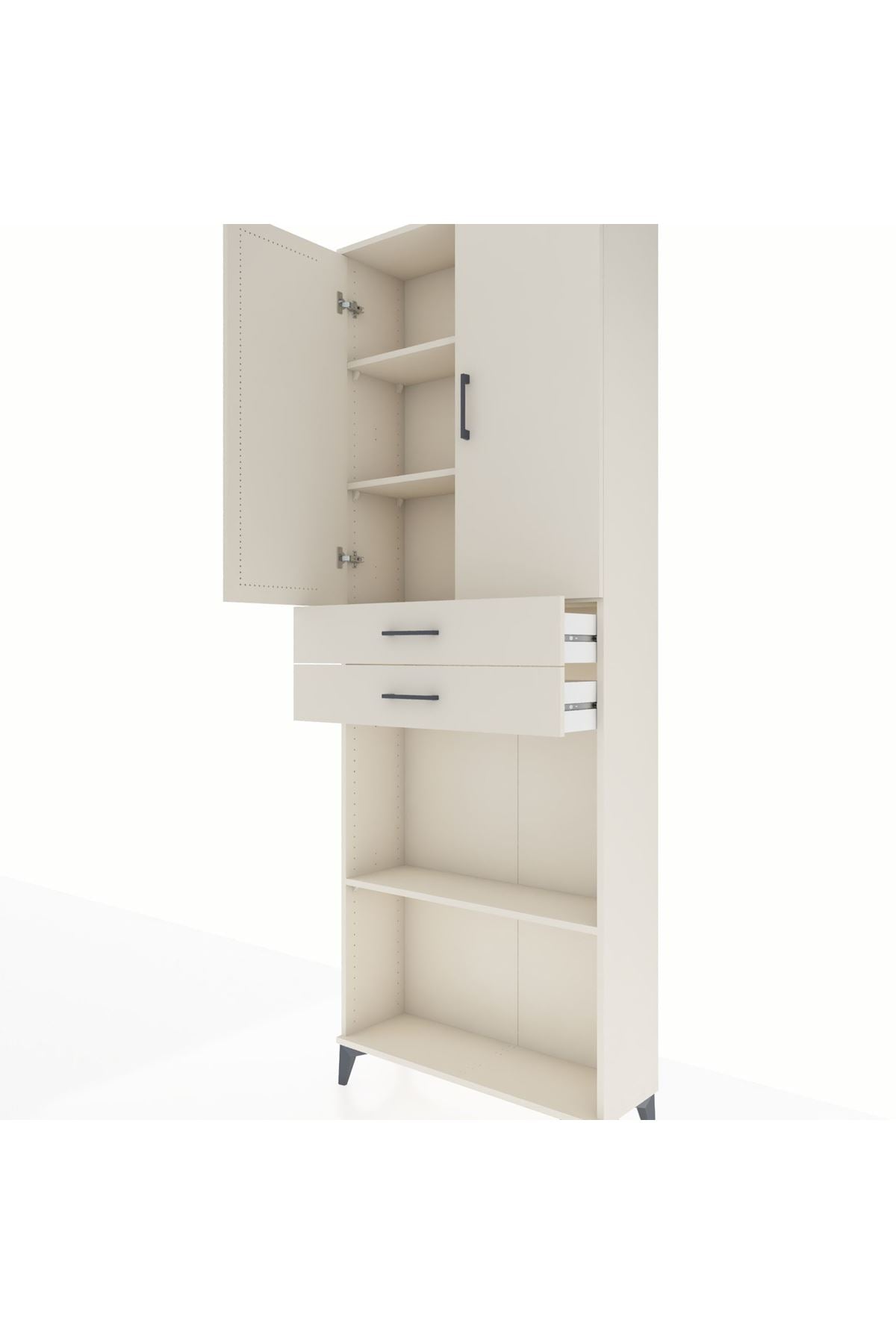 Arges Dolap 4 Raflı 2 Çekmeceli 2 Kapaklı 88x30x243 Aytaşı-Aytaşı