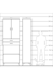 Arges Dolap 4 Raflı 2 Çekmeceli 2 Kapaklı 88x30x243 Aytaşı-Antrasit