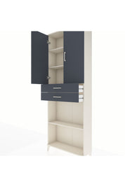 Arges Dolap 4 Raflı 2 Çekmeceli 2 Kapaklı 88x30x243 Aytaşı-Antrasit