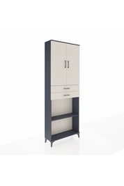 Arges Dolap 4 Raflı 2 Çekmeceli 2 Kapaklı 88x30x243 Antrasit-Aytaşı