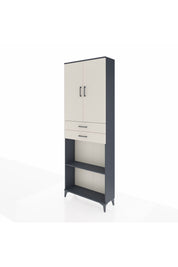Arges Dolap 4 Raflı 2 Çekmeceli 2 Kapaklı 88x30x243 Antrasit-Aytaşı