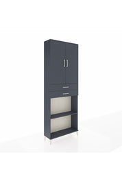 Arges Dolap 4 Raflı 2 Çekmeceli 2 Kapaklı 88x30x243 Antrasit-Antrasit