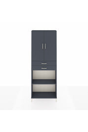 Arges Dolap 4 Raflı 2 Çekmeceli 2 Kapaklı 88x30x243 Antrasit-Antrasit