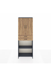 Arges Dolap 4 Raflı 2 Çekmeceli 2 Kapaklı 88x30x243 Antrasit-Çam