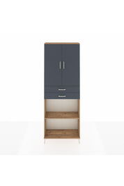 Arges Dolap 4 Raflı 2 Çekmeceli 2 Kapaklı 88x30x243 Çam-Antrasit