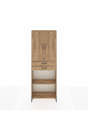 Arges Dolap 4 Raflı 2 Çekmeceli 2 Kapaklı 88x30x243 Çam-Çam