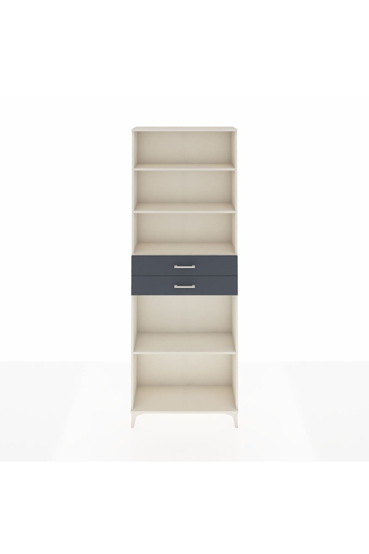 Arges Dolap 4 Raflı 2 Çekmeceli 88x30x243 Aytaşı-Antrasit