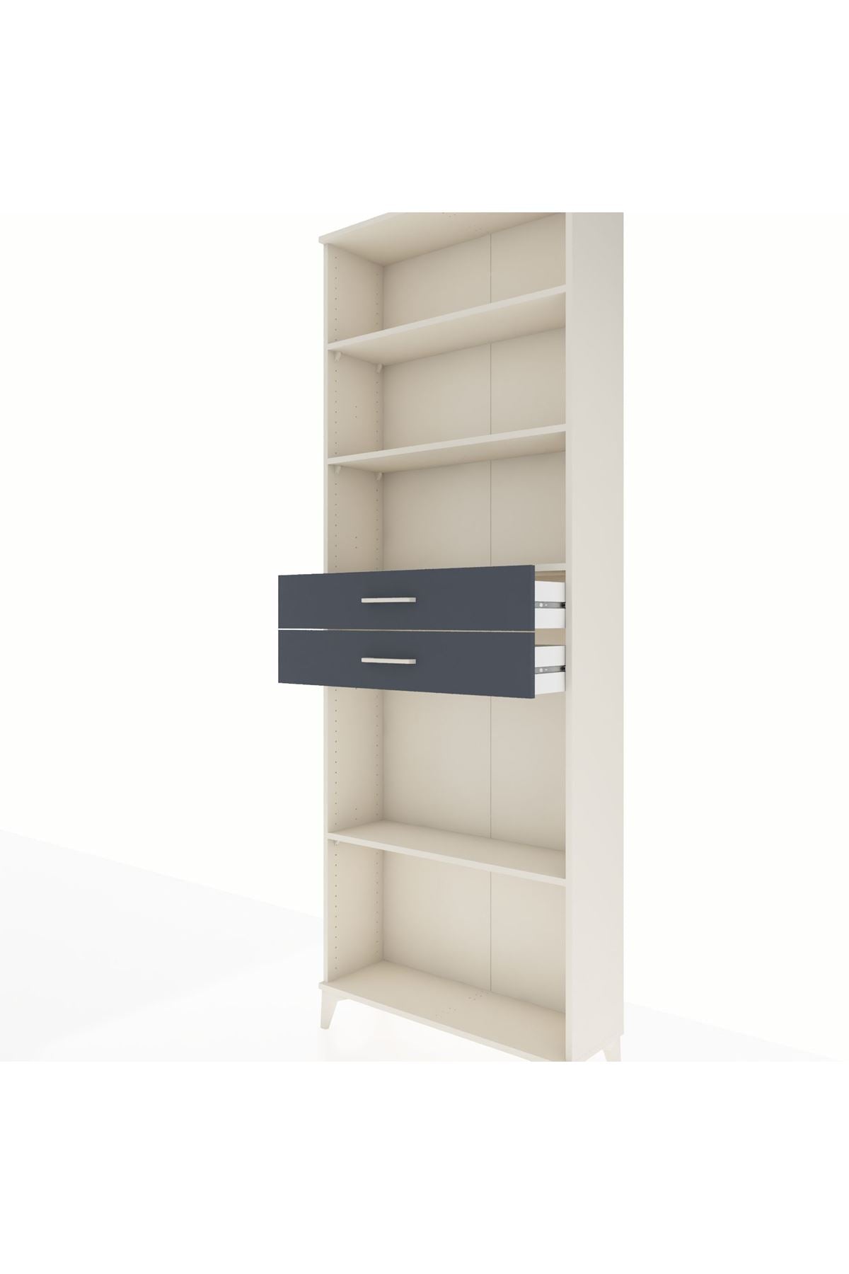 Arges Dolap 4 Raflı 2 Çekmeceli 88x30x243 Aytaşı-Antrasit