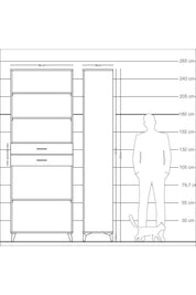 Arges Dolap 4 Raflı 2 Çekmeceli 88x30x243 Aytaşı-Antrasit