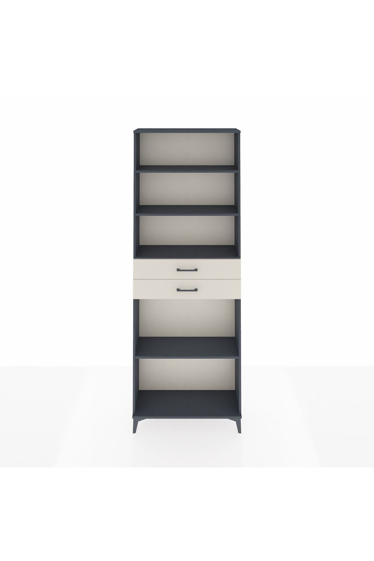 Arges Dolap 4 Raflı 2 Çekmeceli 88x30x243 Antrasit-Aytaşı