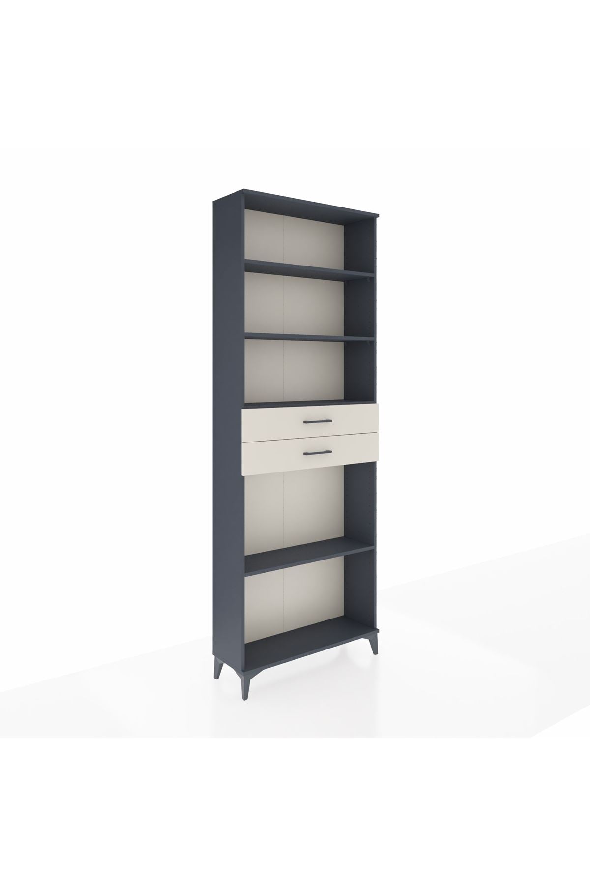 Arges Dolap 4 Raflı 2 Çekmeceli 88x30x243 Antrasit-Aytaşı