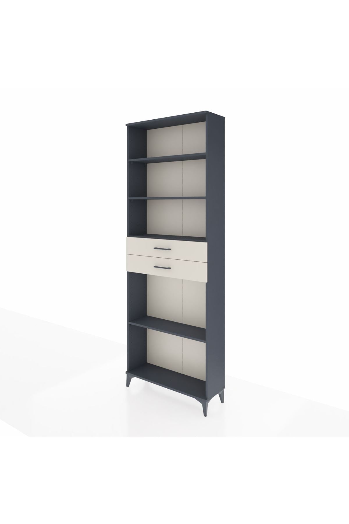 Arges Dolap 4 Raflı 2 Çekmeceli 88x30x243 Antrasit-Aytaşı