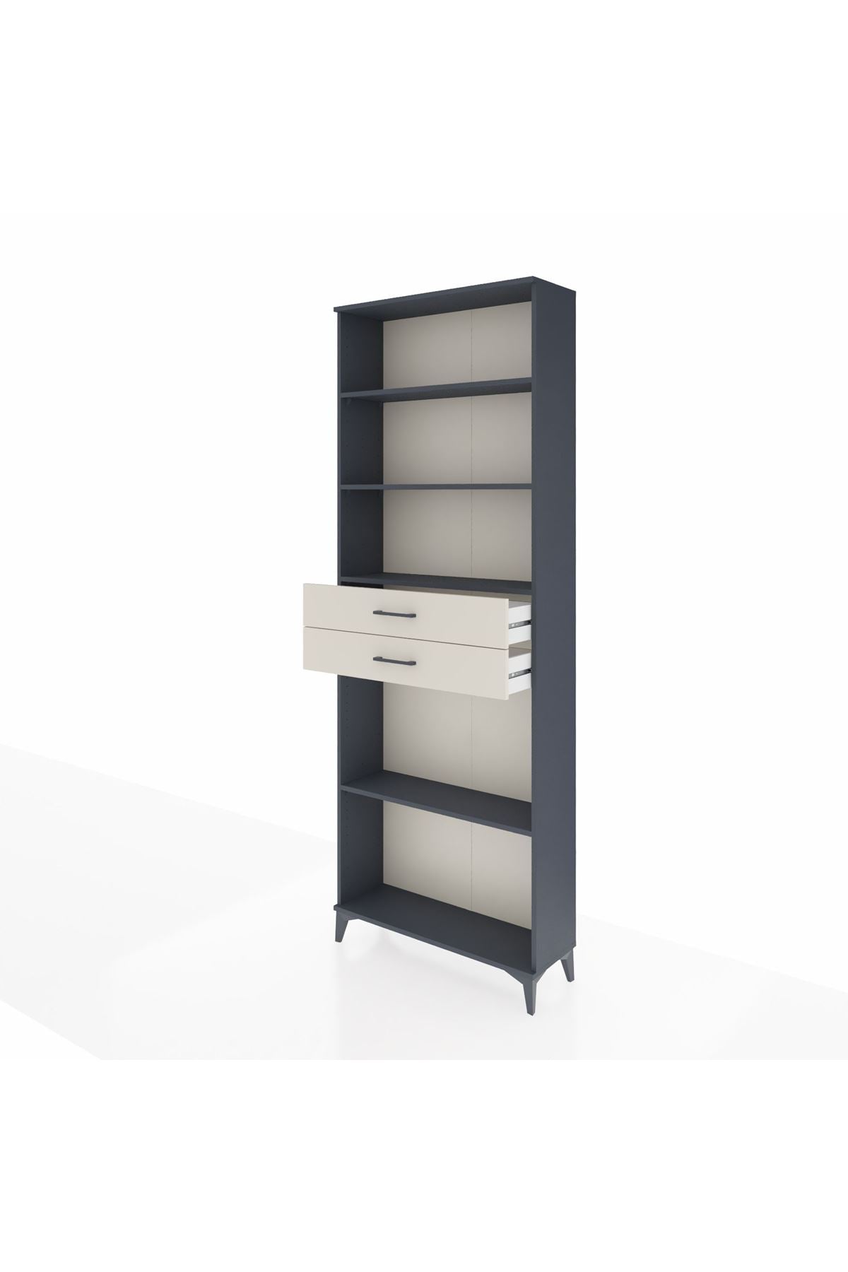 Arges Dolap 4 Raflı 2 Çekmeceli 88x30x243 Antrasit-Aytaşı