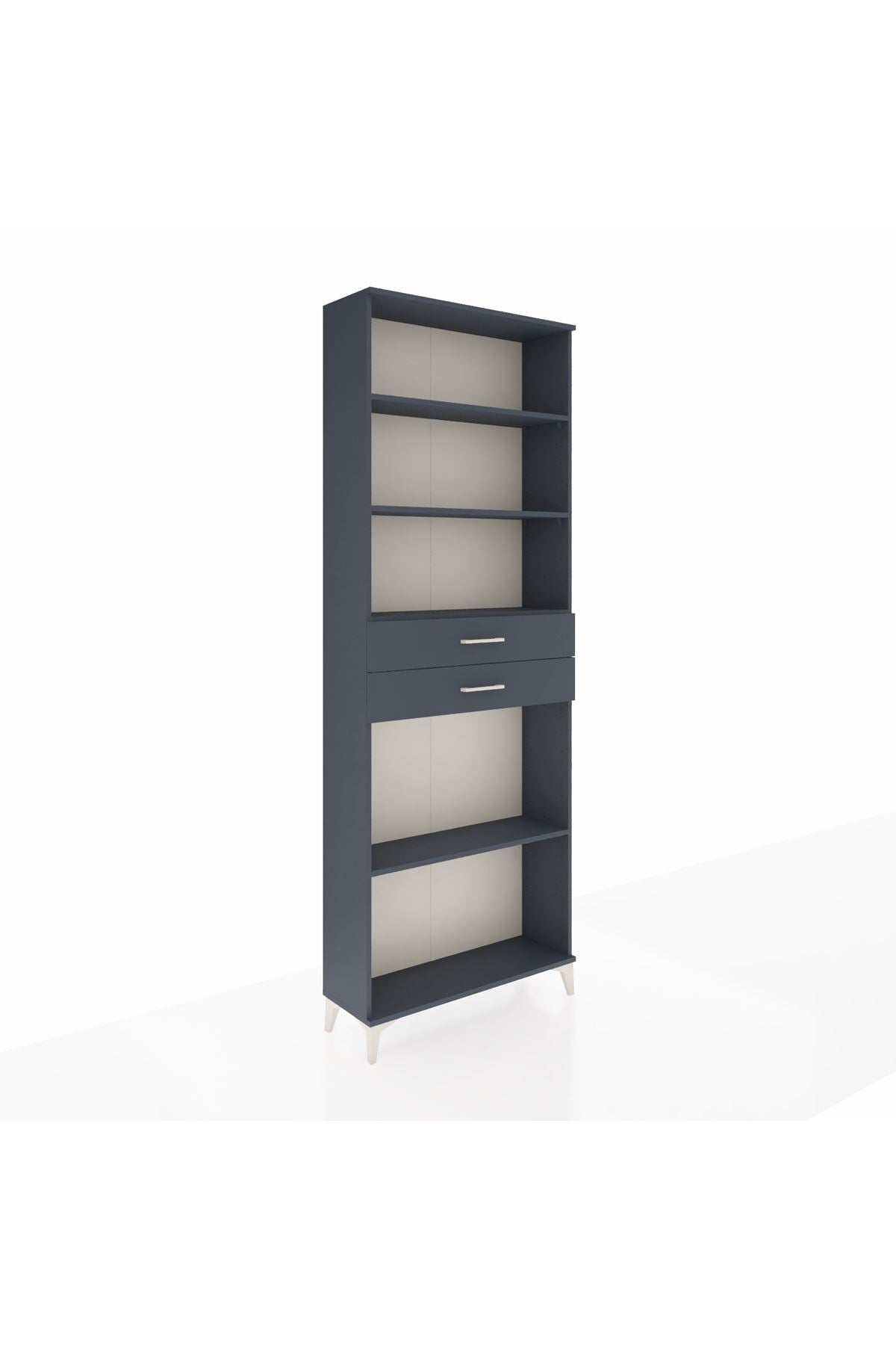 Arges Dolap 4 Raflı 2 Çekmeceli 88x30x243 Antrasit-Antrasit