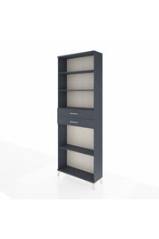 Arges Dolap 4 Raflı 2 Çekmeceli 88x30x243 Antrasit-Antrasit