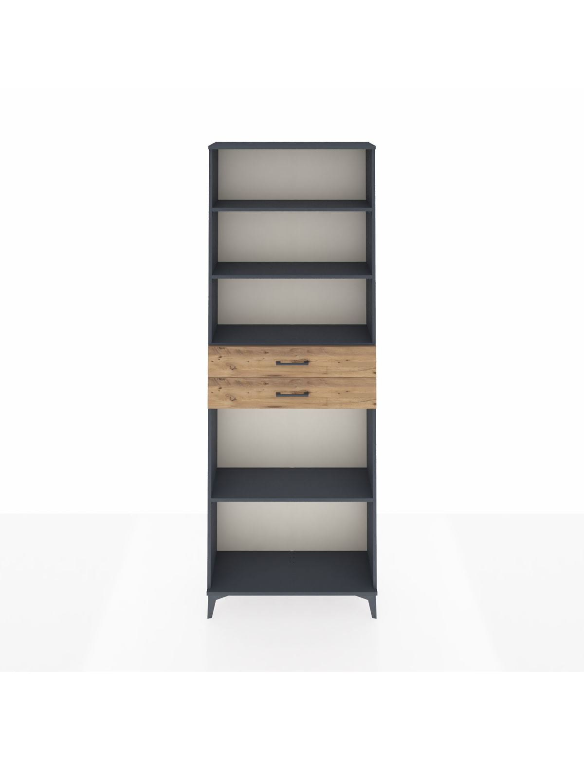 Arges Dolap 4 Raflı 2 Çekmeceli 88x30x243 Antrasit-Çam