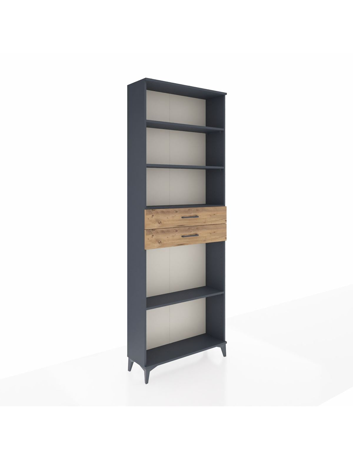 Arges Dolap 4 Raflı 2 Çekmeceli 88x30x243 Antrasit-Çam