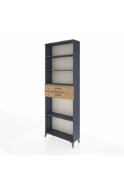 Arges Dolap 4 Raflı 2 Çekmeceli 88x30x243 Antrasit-Çam