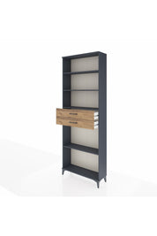 Arges Dolap 4 Raflı 2 Çekmeceli 88x30x243 Antrasit-Çam