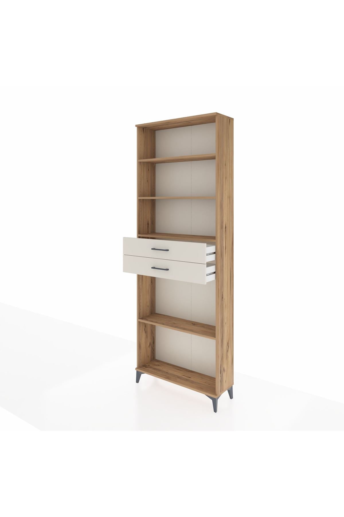 Arges Dolap 4 Raflı 2 Çekmeceli 88x30x243 Çam-Aytaşı