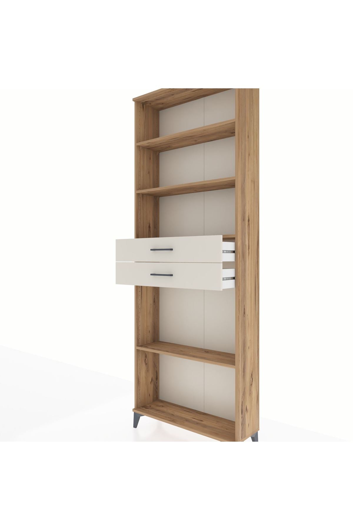 Arges Dolap 4 Raflı 2 Çekmeceli 88x30x243 Çam-Aytaşı