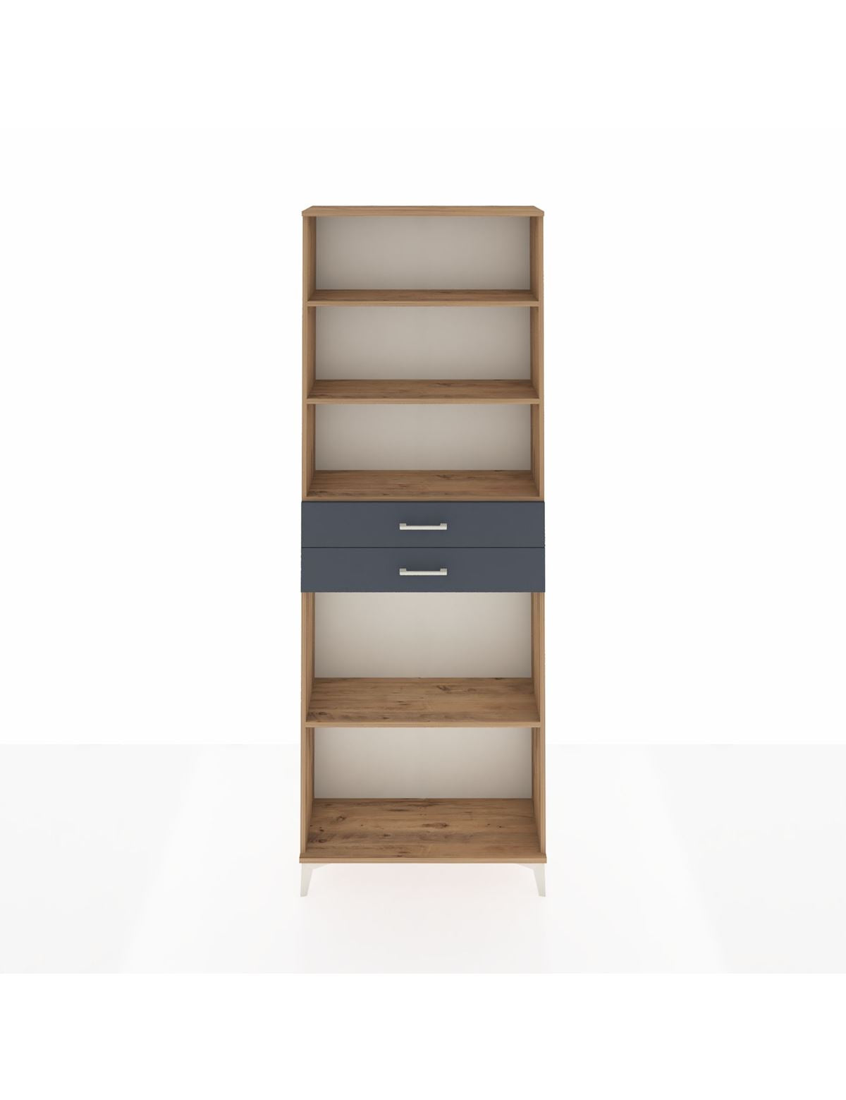 Arges Dolap 4 Raflı 2 Çekmeceli 88x30x243 Çam-Antrasit