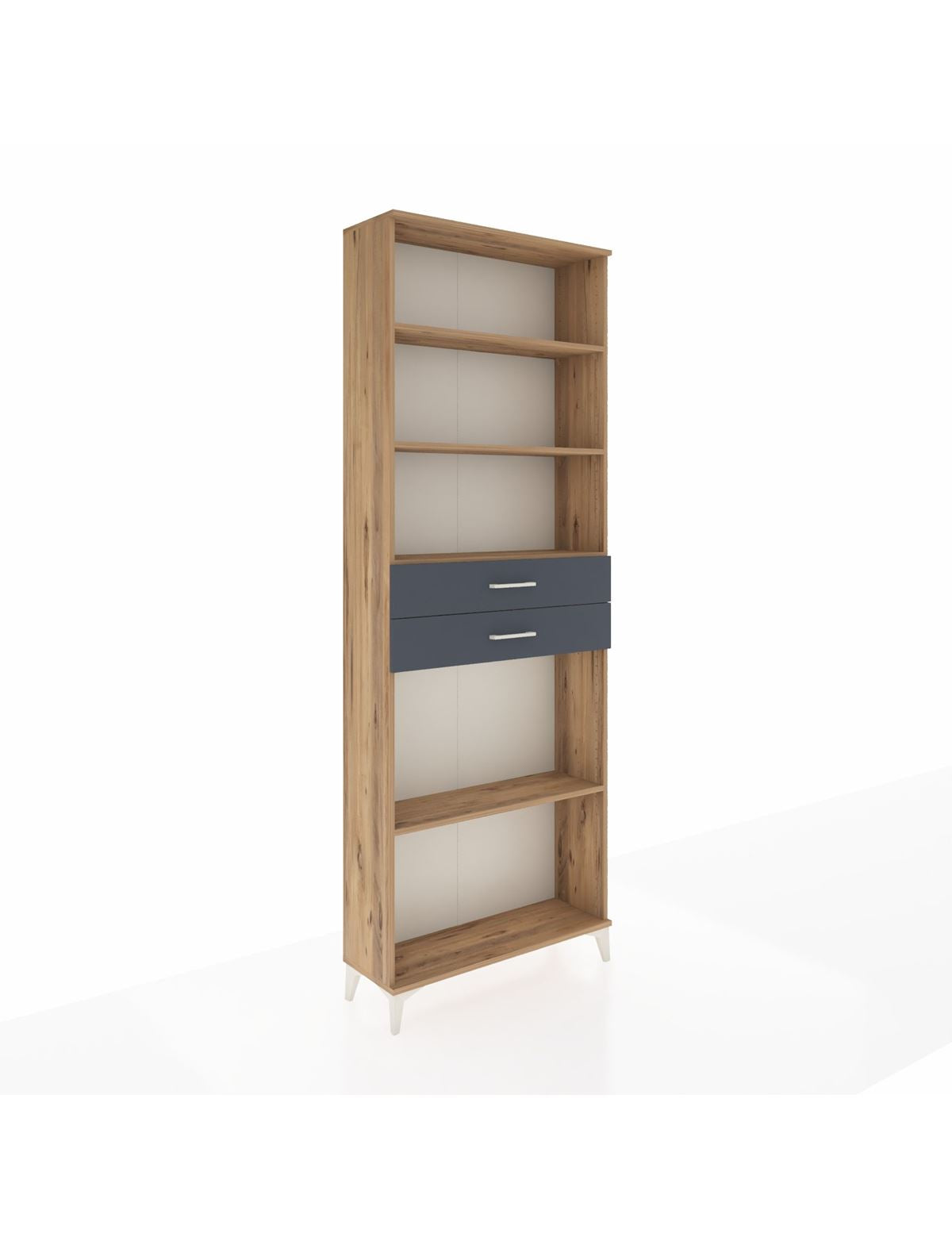 Arges Dolap 4 Raflı 2 Çekmeceli 88x30x243 Çam-Antrasit