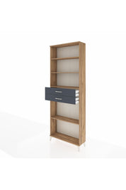 Arges Dolap 4 Raflı 2 Çekmeceli 88x30x243 Çam-Antrasit