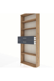 Arges Dolap 4 Raflı 2 Çekmeceli 88x30x243 Çam-Antrasit