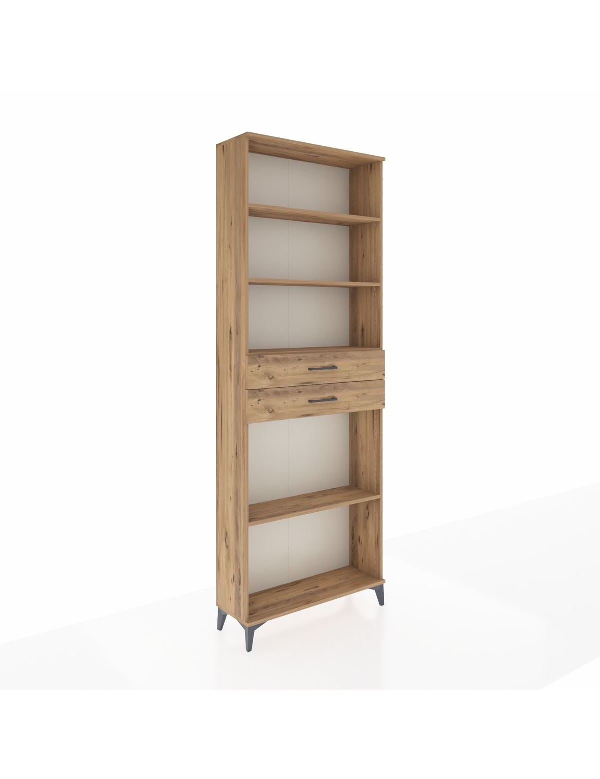 Arges Dolap 4 Raflı 2 Çekmeceli 88x30x243 Çam-Çam