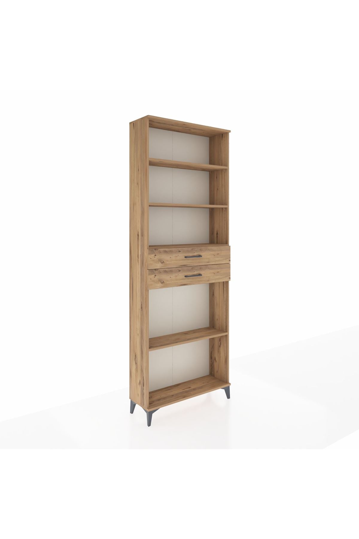 Arges Dolap 4 Raflı 2 Çekmeceli 88x30x243 Çam-Çam