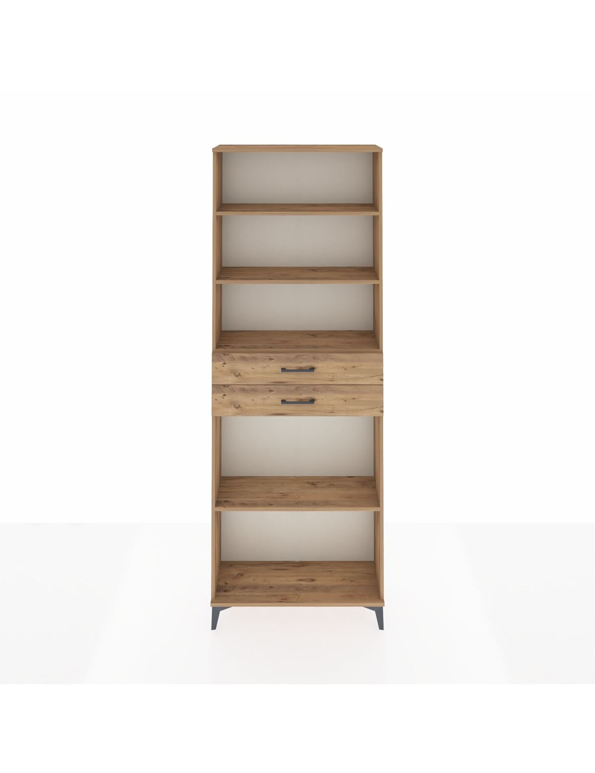 Arges Dolap 4 Raflı 2 Çekmeceli 88x30x243 Çam-Çam