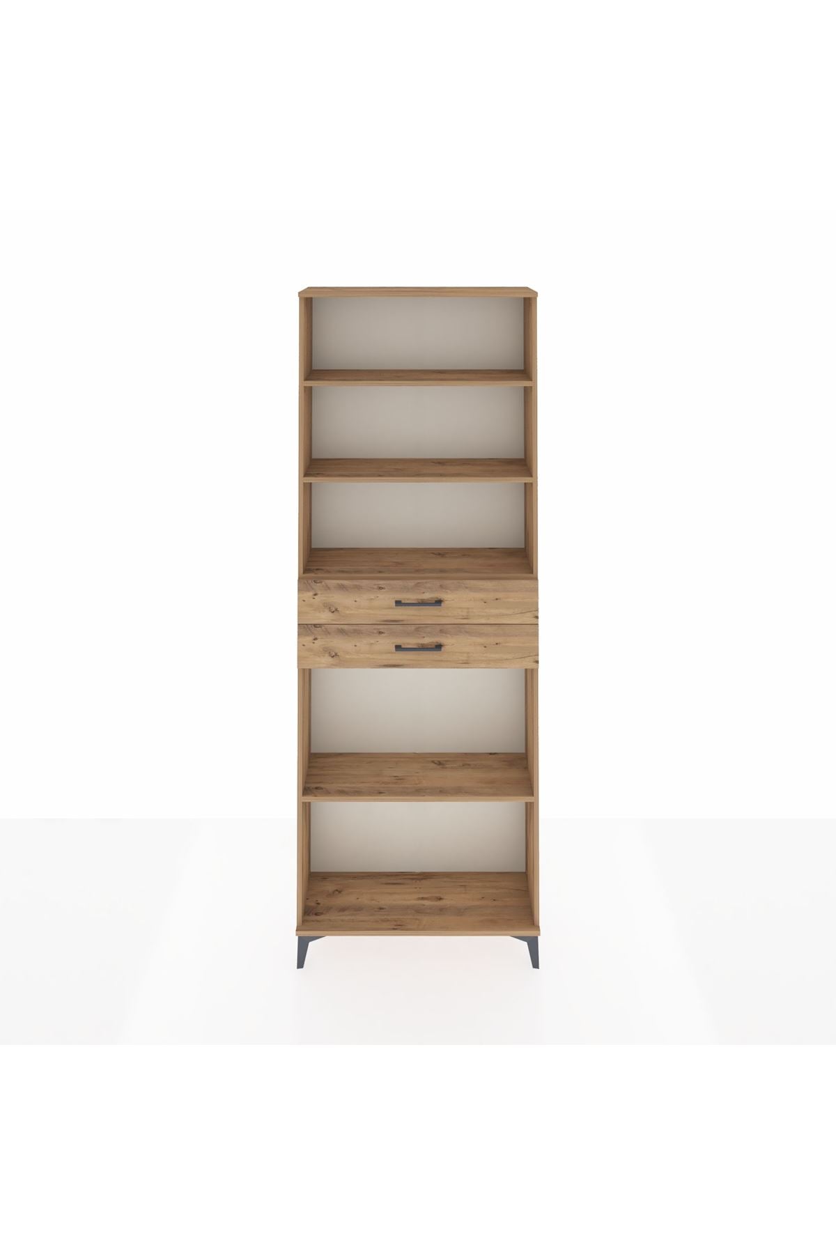 Arges Dolap 4 Raflı 2 Çekmeceli 88x30x243 Çam-Çam