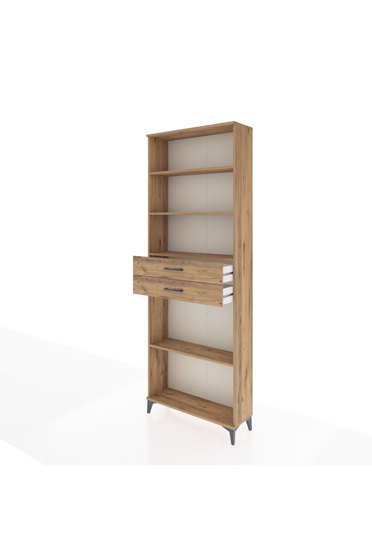 Arges Dolap 4 Raflı 2 Çekmeceli 88x30x243 Çam-Çam