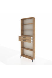 Arges Dolap 4 Raflı 2 Çekmeceli 88x30x243 Çam-Çam