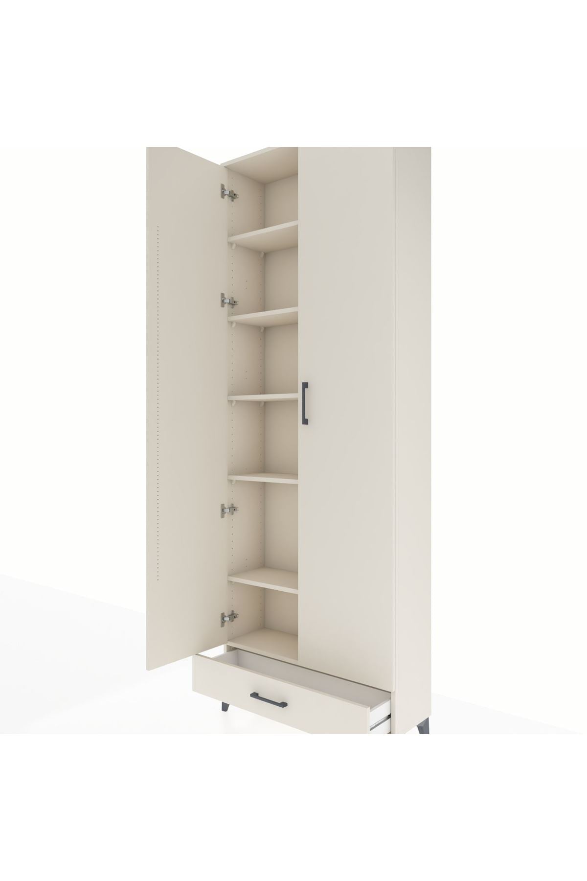 Arges Dolap 6 Raflı Tek Çekmeceli 2 Kapaklı 88x30x243 Aytaşı-Aytaşı