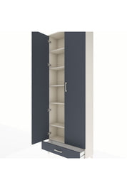 Arges Dolap 6 Raflı Tek Çekmeceli 2 Kapaklı 88x30x243 Aytaşı-Antrasit