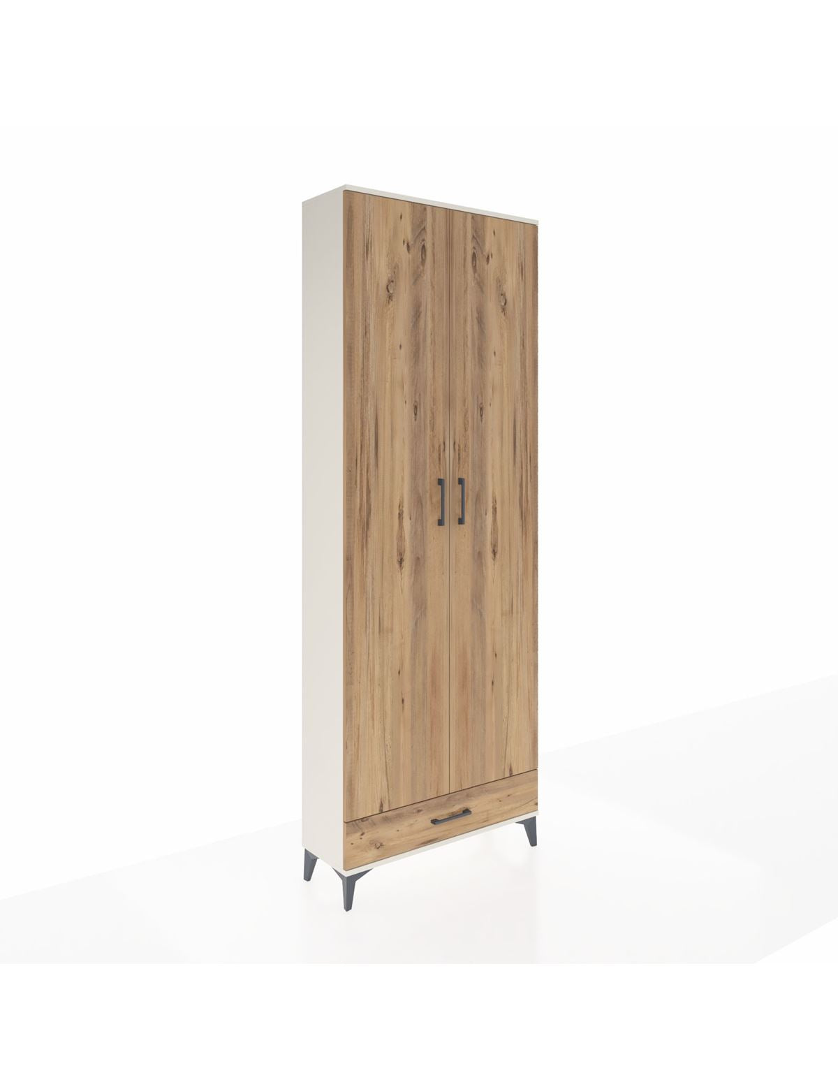 Arges Dolap 6 Raflı Tek Çekmeceli 2 Kapaklı 88x30x243 Aytaşı-Çam