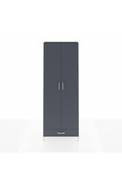 Arges Dolap 6 Raflı Tek Çekmeceli 2 Kapaklı 88x30x243 Antrasit-Antrasit